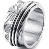 Retro Rotatable 304 Stainless Steel Finger Rings FS-WG84C22-01-1