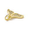 Brass Micro Pave Clear Cubic Zirconia Fishtail Charms ZIRC-F132-77G-3