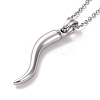 Non-Tarnish 304 Stainless Steel Pepper Shape Pendant Necklace for Women STAS-E154-19P-1