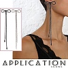 2 Pairs 2 Colors Alloy Bowknot Dangle Stud Earrings with Sterling Silver Pins EJEW-AN0004-89-4