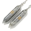 Bullet Natural Labradorite Pointed Dowsing Pendulums AJEW-B106-01AS-01-2