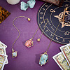6Pcs 3 Styles 304 Stainless Steel Chain Macrame Pouch Empty Stone Holder Dowsing Pendulums HJEW-UN00066-2