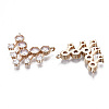 Brass Micro Pave Clear Cubic Zirconia Pendants Links KK-S359-161-RS-2