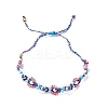 Flower Glass Seed Beaded Braided Bead Bracelets for Women Frineds BJEW-F493-10B-2