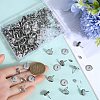 100Pcs Flat Round Stainless Steel Stud Earring Settings STAS-SP0001-61C-P-3
