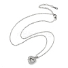 Heart 304 Stainless Steel Micro Pave Cubic Zirconia Pendant Necklaces for Women NJEW-D288-05P-2