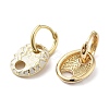 Oval Real 18K Gold Plated Brass Dangle Hoop Earrings EJEW-L268-007G-09-2