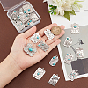 24Pcs 12 Styles Synthetic Turquoise Pendants PALLOY-PH0002-20-3