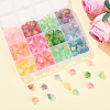 144G 12 Colors Transparent Glass Bead Caps GLAA-YW0005-26-2