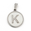304 Stainless Steel with White Shell Pendants STAS-G268-01K-P-2
