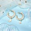 Moon & Star Natural Pearl Dangle Half Hoop Earrings EJEW-JE05895-02-2