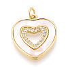 Brass Micro Pave Clear Cubic Zirconia Pendants KK-N268-47G-1