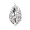 Rack Plating Brass Micro Pave Clear Cubic Zirconia Shell Shaped Connector Charms KK-A234-078P-1