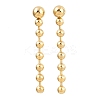 304 Stainless Steel Round Tassel Stud Earrings LS-EJEW-D330-02G-2