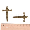 Tibetan Style Metal Dagger Pendants LS-MLF1306Y-3