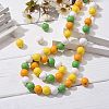 160Pcs 4 Colors Farmhouse Country and Rustic Style Painted Natural Wood Beads WOOD-LS0001-01J-5