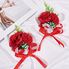 CRASPIRE 2PCS Silk Wrist Corsage AJEW-CP0001-51A-7