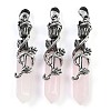 Natural Rose Quartz Faceted Double Termimal Pointed Big Pendants G-P547-03AS-01A-1