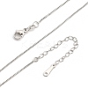 Brass Box Chain Necklaces for Women NJEW-G160-17P-4