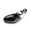 Natural Obsidian Pendants G-K338-42AS-01-2