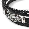 Braided Microfiber Leather Multi-strand Bracelets BJEW-B096-06A-2