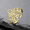 304 Stainless Steel Adjustable Cuff Rings LS-RJEW-S628-04G-1