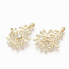 Brass Micro Pave Clear Cubic Zirconia Pendants ZIRC-Q021-012G-NF-2
