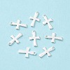 304 Stainless Steel Tiny Cross Charms STAS-L234-077S-2