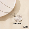 Vintage Stainless Steel Geometric Flat Round Pendant Necklace for Women AO1780-11-1