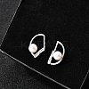 925 Sterling Silver Clear Cubic Zirconia Round Stud Earrings EJEW-L300-01P-2