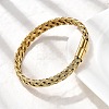 Braided 304 Stainless Steel Cuff Bangles for Women BJEW-A067-07G-2