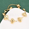 304 Stainless Steel Heart Link Chain Bracelets for Valentine's Day Gift LS-BJEW-D359-17A-G-1