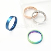 4Pcs 4 Colors 201 Stainless Steel Plain Band Finger Rings Set for Women RJEW-YW0001-03-2