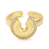 Rack Plating Brass Micro Pave Cubic Zirconia Open Cuff Rings RJEW-K266-07B-G-2