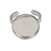 304 Stainless Steel Cuff Ring Components STAS-D372-07P-06-2