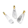 Natural Quartz Crystal Teardrop Pendants G-Q005-03G-09-1