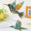 2Pcs 2 Styles Acrylic Bird Hanging Suncatchers HJEW-CN0001-32-3