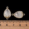 Natural Quartz Crystal Faceted Teardrop Connector Charms G-B081-03G-16-3
