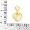 Brass Red Enamel Heart European Dangle Charms KK-Z090-07G-02-3