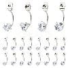 16Pcs 4 Styles Alloy Clear Cubic Zirconia Earring Nuts FIND-YW0012-06A-1