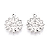 304 Stainless Steel Flower Pendants STAS-T069-25P-1