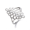 Non-Tarnish Hollow Out Chinese Knot 304 Stainless Steel Finger Ring for Women LS-RJEW-E073-09P-1