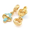 Rack Plating Alloy Enamel Mushroom European Dangle Charms FIND-B034-18G-02-2