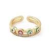Brass Micro Pave Cubic Zirconia Open Rings RJEW-J017-VC275-2