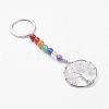 Gemstone and Natural Quartz Crystal Chakra Keychain KEYC-P037-B04-1