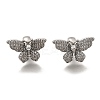 Brass Micro Pave Clear Cubic Zirconia European Beads KK-Z126-23P-1