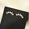 Brass Micro Pave Clear Cubic Zirconia Stud Earrings EJEW-R016-26G-15-2