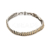 Brass Micro Pave Clear Cubic Zirconia Link Chains Bracelets BJEW-B145-05-2
