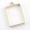Rack Plating Alloy Rectangle Open Back Bezel Pendants LS-PALLOY-S047-28E-FF-2