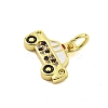 Rack Plating Brass Micro Pave Cubic Zirconia Pendants X-KK-U021-05G-2